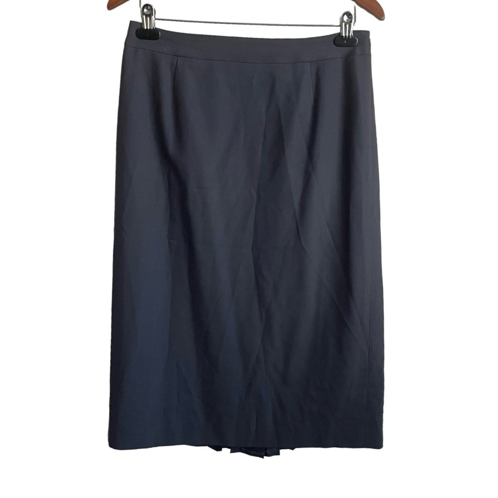 Talbots Midi Skirt 8P Smoky Gray Tailored Pencil‎ Kick Pleat Career Minimalist